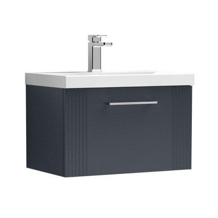 Nuie Deco 600mm Anthracite 1 Drawer Wall Hung Unit With Basin