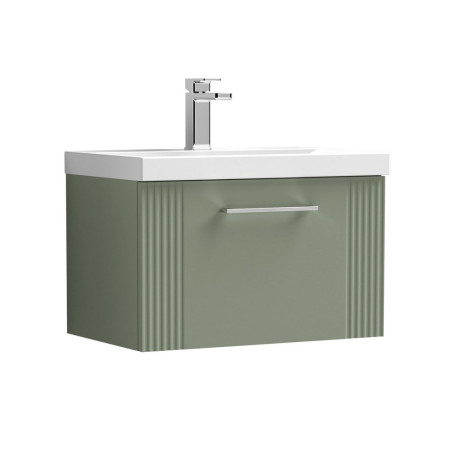 DPF894 Nuie Deco 600mm Green 1 Drawer Wall Hung Unit With Basin (1)