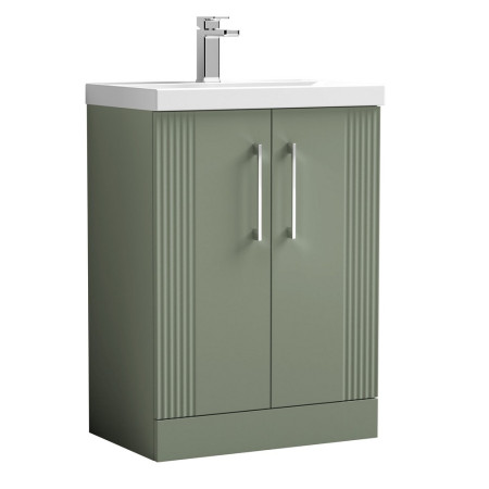 DPF825 Nuie Deco 600mm Green Floor Standing Unit with Basin (1)