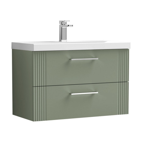 DPF895 Nuie Deco 800mm Green 2-Drawer Wall Hung Unit With Basin (1)