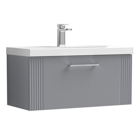 Nuie Deco 800mm Grey 1 Drawer Wall Hung Unit With Basin