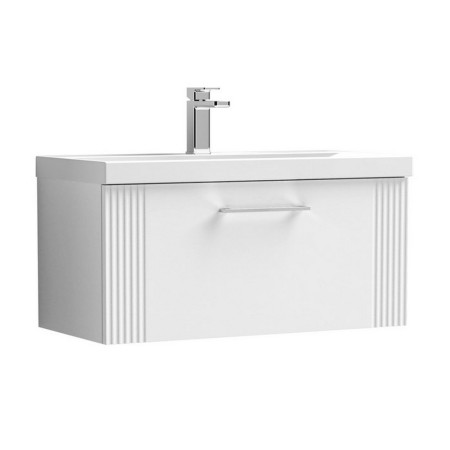 Nuie Deco 800mm White 1 Drawer Wall Hung Unit With Basin