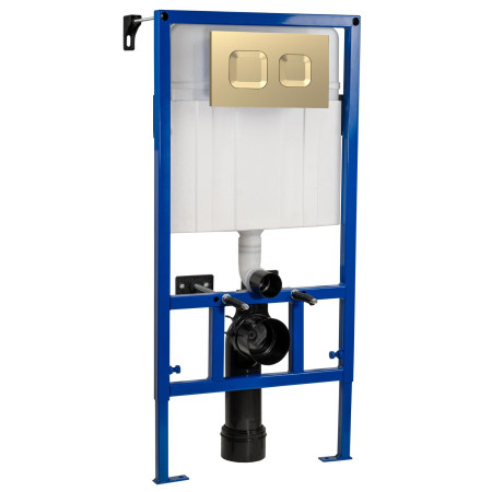 Nuie Dual Flush Mid Height Concealed Cistern Frame and Brass Square Plate
