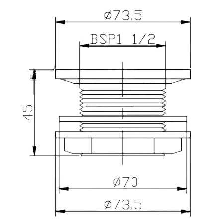 E385 Nuie Easyclean Shower Tray Waste Line Drawing