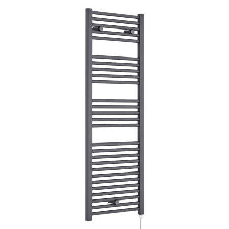 Nuie Electric Round 1375 x 480mm Anthracite Ladder Towel Rail