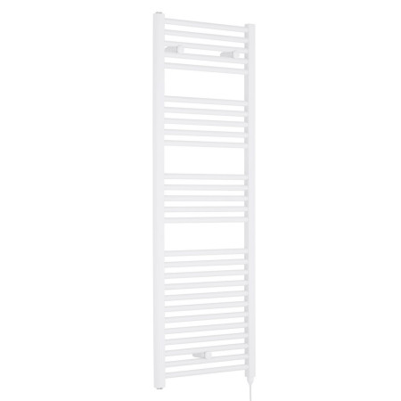 MTY158 Nuie Electric Round Gloss White Ladder Towel Rail 1375 x 480mm (1)