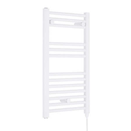 MTY156 Nuie Electric Round Gloss White Ladder Towel Rail 720 x 400mm (1)