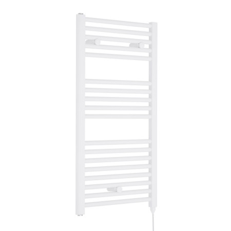 MTY157 Nuie Electric Round Gloss White Ladder Towel Rail 920 x 480mm (1)