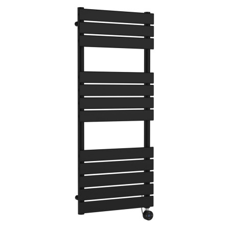Nuie Electric Squared 1213 x 500mm Flat Towel Rail in Black