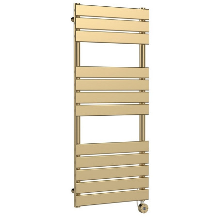 HL859 Nuie Electric Squared 1213 x 500mm Flat Towel Rail in Brushed Brass (1)