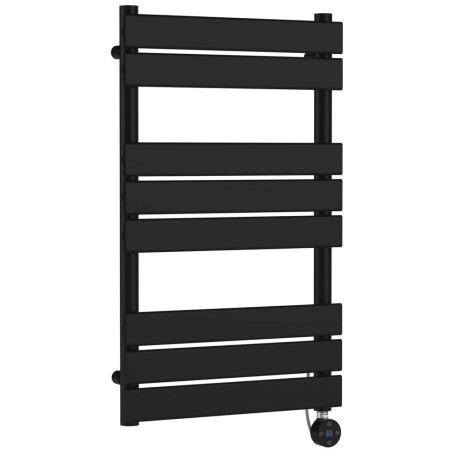 Nuie Electric Squared 840 x 500mm Flat Towel Rail in Black