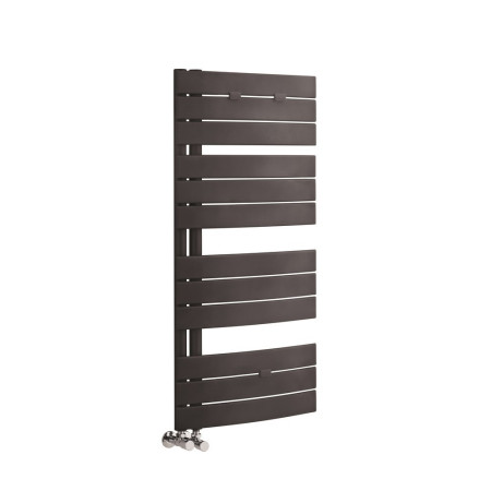 Nuie Elgin Anthracite 1080 x 550mm Curved Heated Towel Rail