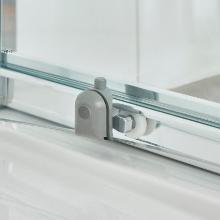 SQU128-E5 Nuie Ella Offset Quadrant 1200 x 800mm Shower Enclosure Roller Mechanism