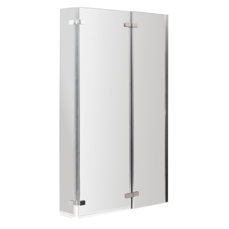 Nuie Ella Satin Chrome L Shape Fixed Bath Screen with Double Hinge