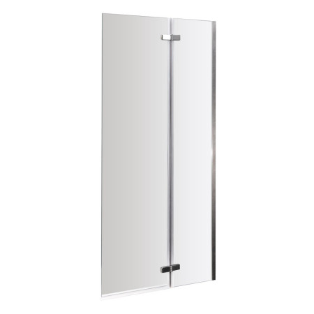 Nuie Ella Satin Chrome Square Fixed Bath Screen with Hinge