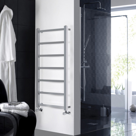 HL375 Nuie Eton Chrome 1200 x 450mm Heated Towel Radiator Lifestyle