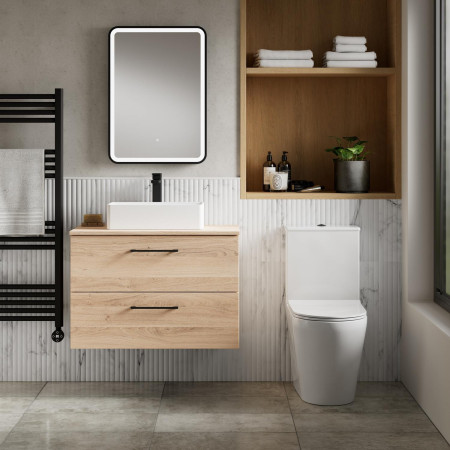 NCG651 Nuie Fenton Rimless Close Coupled WC Pan and Seat with Vanity Unit