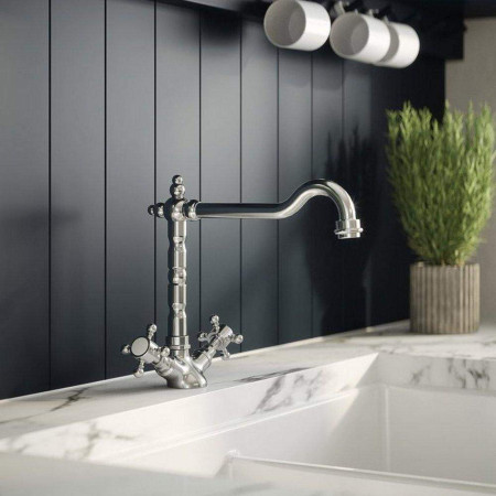 KB305 Nuie French Classic Mono Kitchen Sink Mixer Lifestyle