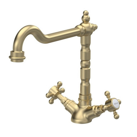 KB805 Nuie French Classic Mono Sink Mixer in Brushed Brass (1)