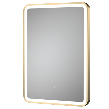Nuie Hydrus Brushed Brass Framed LED Mirror with Touch Sensor