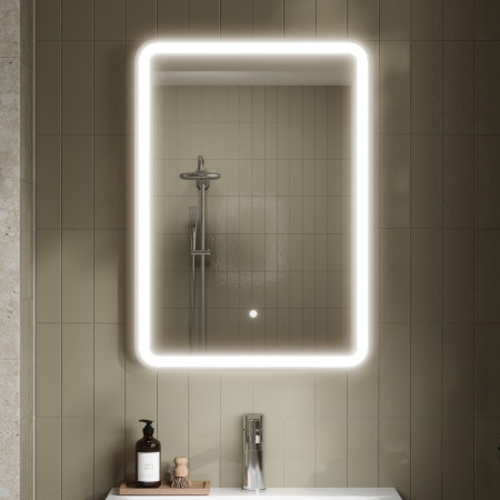 LQ703 Nuie Hydrus Chrome Framed LED Mirror with Touch Sensor Lifestyle