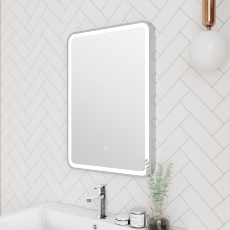 LQ703 Nuie Hydrus Chrome Framed LED Mirror with Touch Sensor Side View