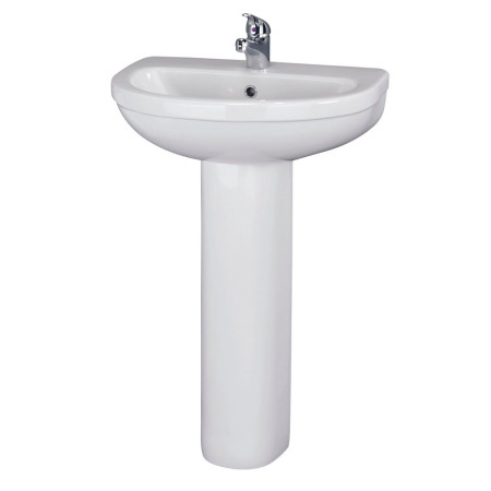 CIV002 Nuie Ivo 550mm 1TH Basin and Pedestal