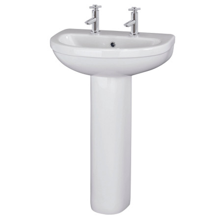 CIV003 Nuie Ivo 550mm 2TH Basin and Pedestal
