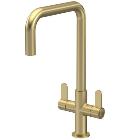KSI805DL Nuie Kosi Mono Dual Lever Kitchen Tap in Brushed Brass (1)