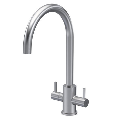 Nuie Lachen Mono Dual Lever Kitchen Tap in Brushed Nickel