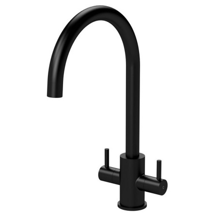 Nuie Lachen Mono Dual Lever Kitchen Tap in Matt Black