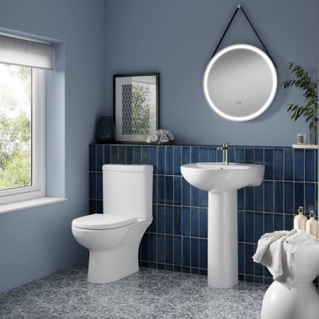 CLW003 Nuie Lawton 550mm 1TH Basin and Pedestal Lifestyle