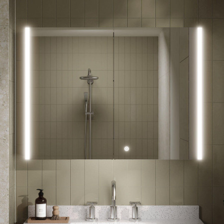 LQ094 Nuie Leda LED Touch Sensor 2 Door Mirror Cabinet Lifestyle