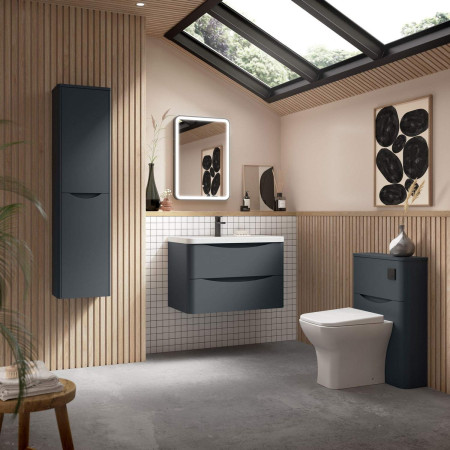 SML1441 Nuie Lunar 550mm Satin Anthracite WC Unit Lifestyle