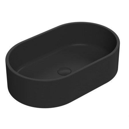 Nuie Luxe Matt Black Oval Countertop Basin 565mm