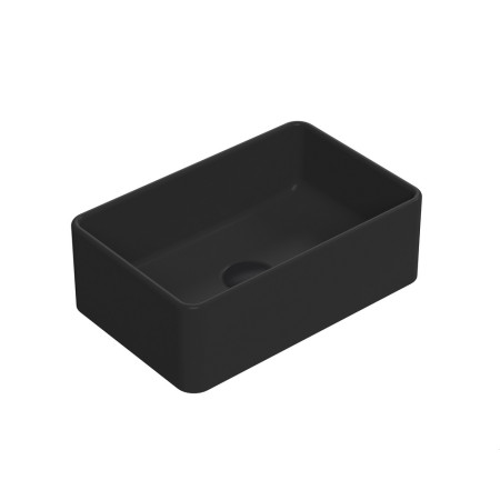 Nuie Luxe Matt Black Rectangular Countertop Basin 365mm