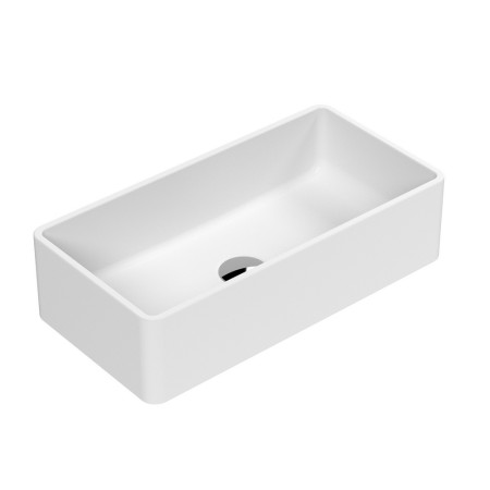 Nuie Luxe Matt White Rectangular Countertop Basin 465mm