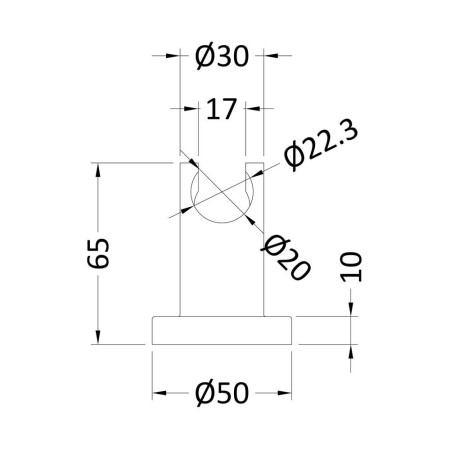 A377 Nuie Luxury Round Wall Bracket Line Drawing