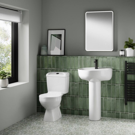 CML002 Nuie Melbourne 550mm 1TH Basin and Pedestal (2)