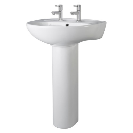Nuie Melbourne 550mm 2TH Basin and Pedestal
