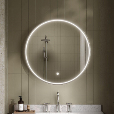 LQ743 Nuie Mensa 600mm Chrome Round Framed LED Mirror Lifestyle