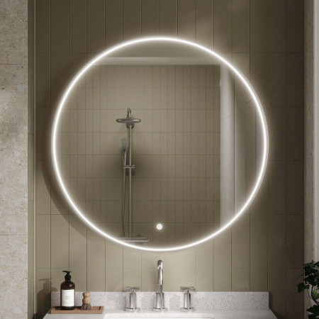LQ753 Nuie Mensa 800mm Chrome Round Framed LED Mirror Lifestyle