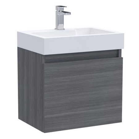 MER004 Nuie Merit 500mm Anthracite Woodgrain Wall Hung Vanity Unit with Basin (1)