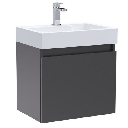 MER008 Nuie Merit 500mm Gloss Grey Wall Hung Vanity Unit with Basin (1)