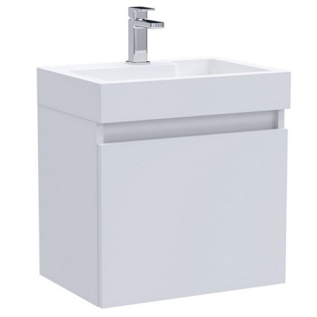 MER001 Nuie Merit 500mm Gloss White Wall Hung Vanity Unit with Basin (1)