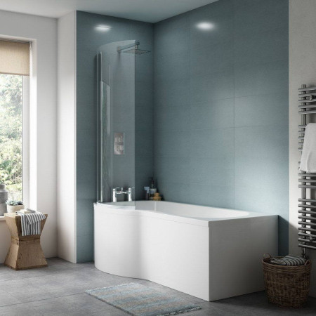 WBP1785L Nuie P Shaped Left Hand 1700 x 850mm Shower Bath Lifestyle
