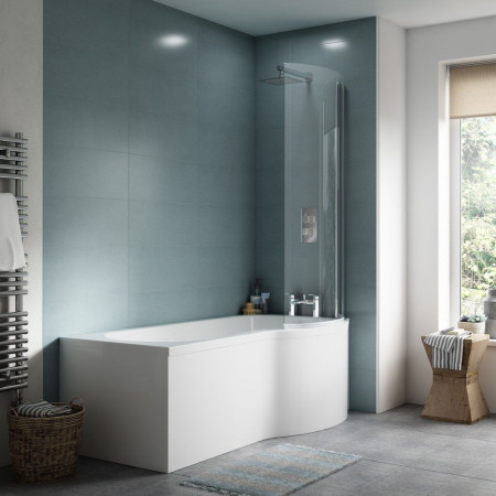 WBP1585R Nuie P Shaped Right Hand 1500 x 850mm Shower Bath Lifestyle