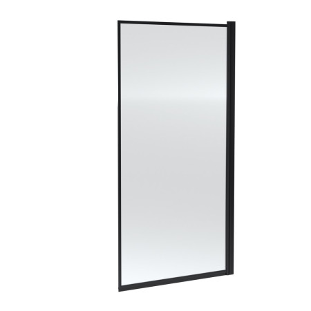 Nuie Pacific Black Square Hinged Framed Bath Screen