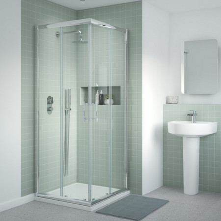 AFCE8080 Nuie Pacific Corner Entry 800mm Shower Enclosure Lifestyle