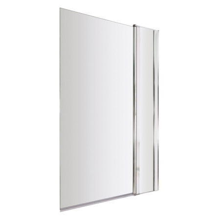 NSSQ1 Nuie Pacific Polished Chrome 6mm Square Hinged Bath Screen with Fixed Panel (1)